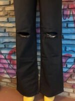 Women's Black High Waist Straight Pants with SLITS - Image 3