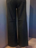 Women's Black High Waist Straight Pants with SLITS - Image 4
