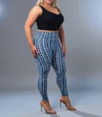 Plus Size Paisley Print High Waist Leggings - Image 2