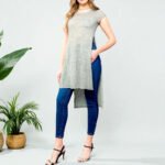Lt Olive Short Sleeve High Low Tunic Top - Image 2