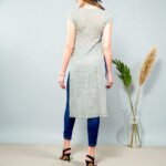 Lt Olive Short Sleeve High Low Tunic Top - Image 3