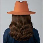 Women's Rust Wide Stiff Brim Felt Fedora Hat - Image 2
