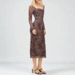Wild Desires Leopard Print Mesh Backless Midi Dress - Image 2
