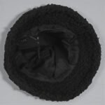 Women's Pluffy Fleece Wool Bucket Hat - Cozy Black Winter Faux Fur Cap - Image 4