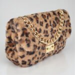 Faux Leo Fur Shoulder Bag - Luxurious Leopard Print Statement Purse - Image 6