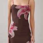 Brown Lily Floral Power Mesh Maxi Dress - Open Back Summer Bodycon | Big Sisters - Image 4